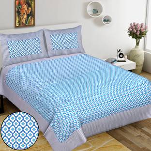 RAJDEVI JAIPUR PRINTS Cotton King Bed Cover