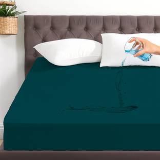 Blufurn Cotton King Fitted (Elastic) 200 TC Solid Bedsheet