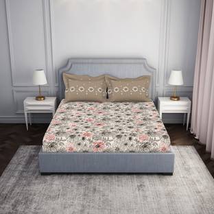 SPACES 144 TC Cotton King Paisley Fitted (Elastic) Bedsheet