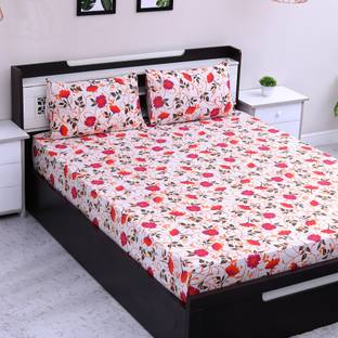 Flipkart SmartBuy 104 TC Cotton Double Floral Flat Bedsheet