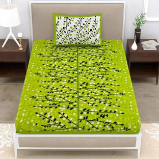 Leo Creation Cotton Single Flat 144 TC Jaipuri Prints Bedsheet