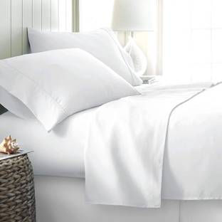 lacoza Cotton Double Flat 400 TC Solid Bedsheet