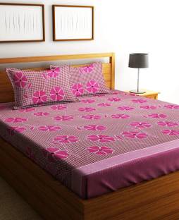 Fashion String 120 TC Microfiber Double Floral Flat Bedsheet