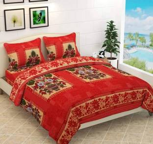 ARDM 400 TC Woolen Double Floral Flat Bedsheet