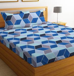VAS COLLECTIONS 144 TC Microfiber Double Abstract Flat Bedsheet