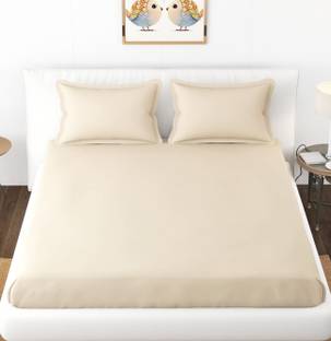 BEVI Microfiber Double Flat 300 TC Solid Bedsheet