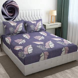Moonroof 255 TC Cotton King Printed Fitted (Elastic) Bedsheet