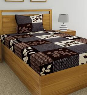 Fashion String 120 TC Microfiber Single Floral Flat Bedsheet