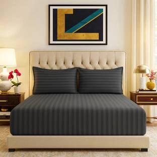 ELEGANT WEAVERS Microfiber Double Flat 144 TC Solid Bedsheet