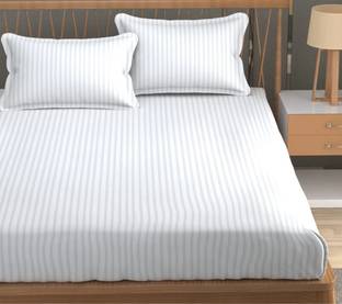 HOMIMPEX Cotton Double Flat 220 TC Solid Bedsheet