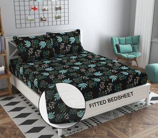SODU 170 TC Cotton Double Printed Fitted (Elastic) Bedsheet