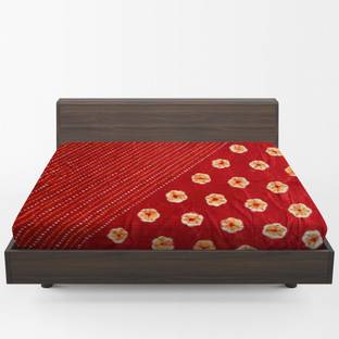 UJEEVIKA BATIK PRODUCER GROUP Cotton King, Queen, Double Flat 350 TC Printed Bedsheet