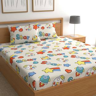 CHHAVI INDIA 210 TC Microfiber Double Printed Flat Bedsheet