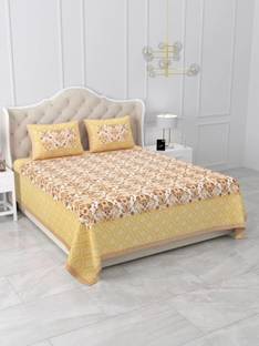 Ananta 144 TC Cotton Double Printed Fitted (Elastic) Bedsheet