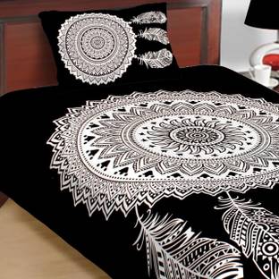 The Hobby Bounty 450 TC Cotton Single Self Design Flat Bedsheet