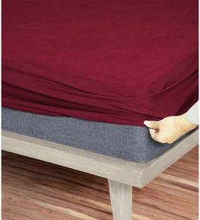 Blufurn 200 TC Cotton Double Solid Fitted (Elastic) Bedsheet