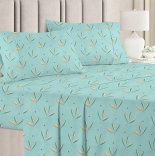 VAS COLLECTIONS Cotton Double Flat 160 TC Floral Bedsheet