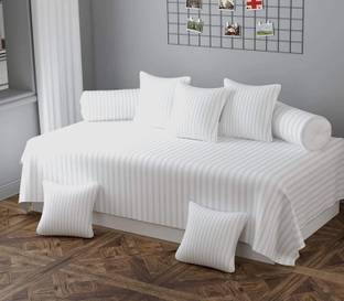 HOMYBEES Cotton Single Flat 210 TC Striped Bedsheet