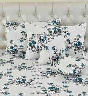 GAARVI HOMES Cotton Double Fitted (Elastic) 300 TC Floral Bedsheet