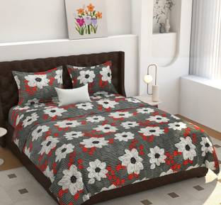 Decent Home Microfiber Double Flat 140 TC Floral Bedsheet