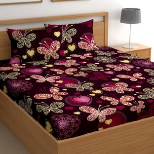 CG Homes Cotton Double Flat 180 TC Printed Bedsheet