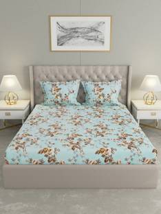 Raymond Home Microfiber Double Flat 100 TC Floral Bedsheet