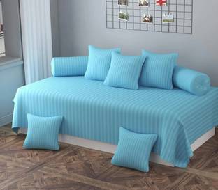 HOMYBEES 210 TC Cotton Single Striped Flat Bedsheet