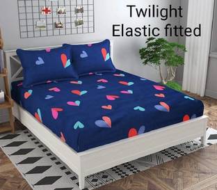Laying Style 350 TC Cotton King Printed Fitted (Elastic) Bedsheet