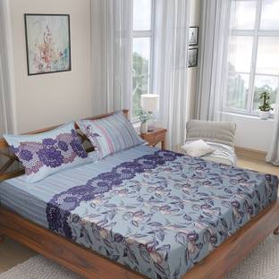 Flipkart Perfect Homes Cotton King Flat 210 TC Abstract Bedsheet