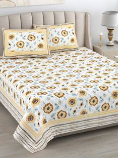 urban jaipur Cotton King Flat 300 TC Floral Bedsheet
