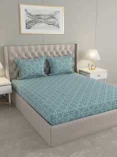 Raymond Home 104 TC Cotton Double Printed Flat Bedsheet