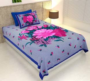 Ubania Collection Cotton Single Flat 144 TC Floral Bedsheet