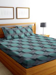 EXFAB 244 TC Cotton King Printed Fitted (Elastic) Bedsheet