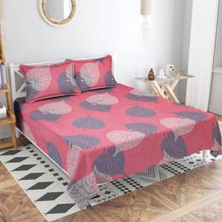 VAS COLLECTIONS Cotton Double Flat 220 TC Floral Bedsheet