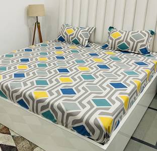 RD TREND 210 TC Cotton King Abstract Fitted (Elastic) Bedsheet