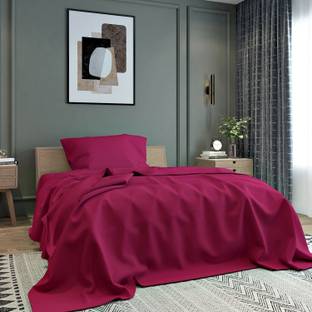 BELVOSTUM Microfiber Single Flat 280 TC Solid Bedsheet