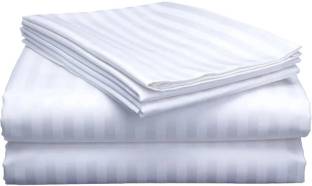 Morpinch Cotton Single Flat 220 TC Striped Bedsheet