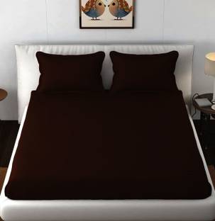 BEVI Microfiber Double Flat 300 TC Solid Bedsheet