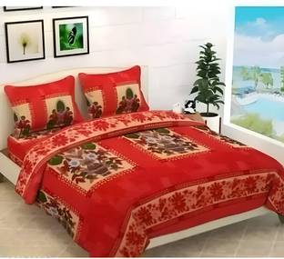 Style Gallery 210 TC Woolen Double Printed Flat Bedsheet