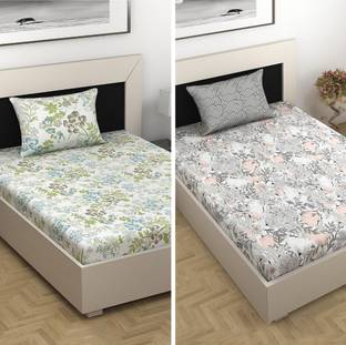 Divine Casa Cotton Single Flat 144 TC Floral Bedsheet