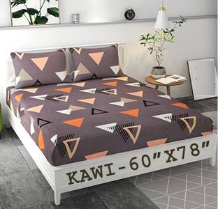 Kawi 200 TC Polycotton Queen Floral Fitted (Elastic) Bedsheet