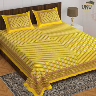 VNV Creation Cotton Double Flat 144 TC Printed Bedsheet
