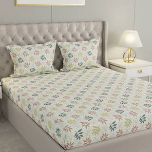 Raymond Home Cotton Double Flat 104 TC Floral Bedsheet