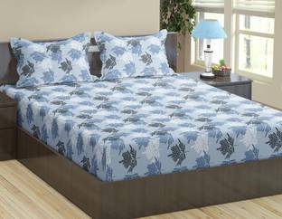 Trance Home Linen Cotton Queen Flat 144 TC Printed Bedsheet