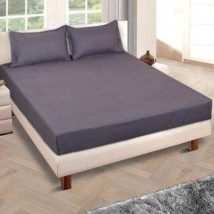 ROMEE Cotton Queen Flat 150 TC Solid Bedsheet