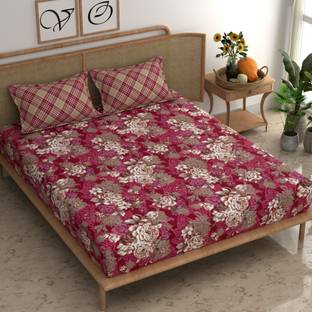 CHHAVI INDIA Microfiber King Flat 210 TC Printed Bedsheet