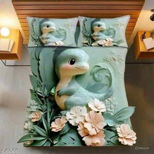 SB INTERNATIONAL Cotton King Flat 400 TC Printed Bedsheet