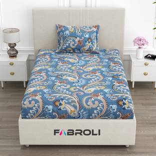 Fabroli Cotton Single Flat 300 TC Printed Bedsheet