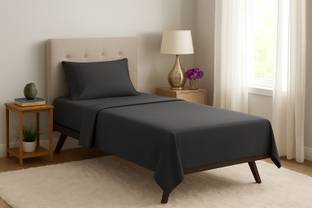 BEVI Microfiber Single Flat 300 TC Solid Bedsheet