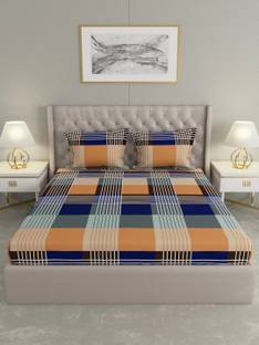 Raymond Home Microfiber Double Flat 100 TC Geometric Bedsheet